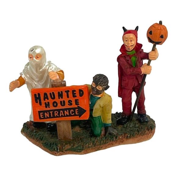 Lot Lemax Set 3 Halloween Miniature Figurines Haunted House Entrance Graveyard - Picture 2 of 12